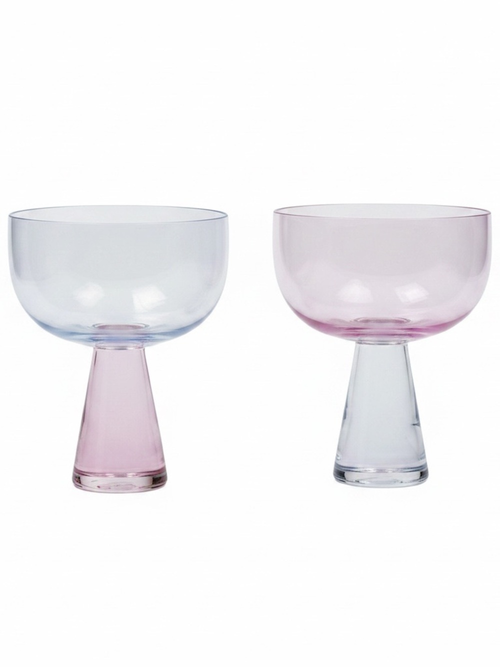 Anthropologie Ramona set of two glasses pink and blue